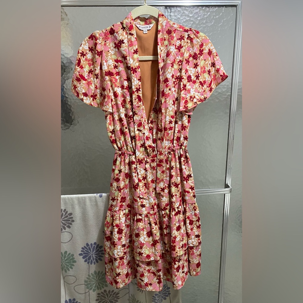 Nanette Lepore Pink and Orange Floral Top